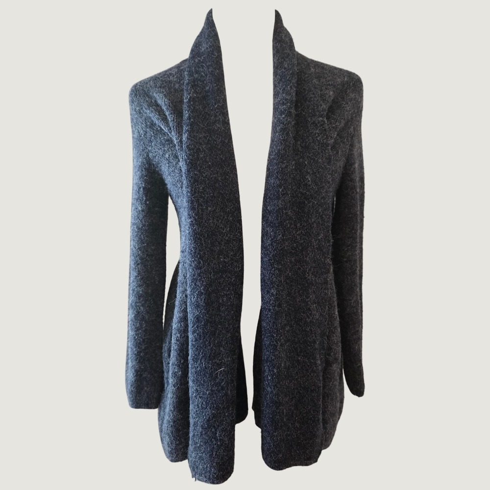 Luzabelle Paris Cardigan Wool Cotton Blend Gray Dark Autumn Twee Capsule